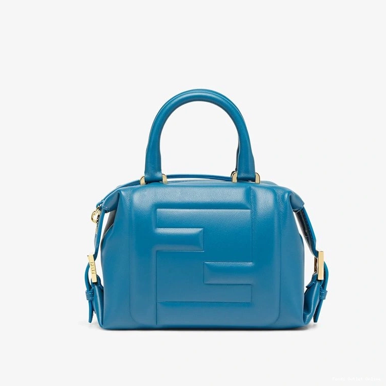 Mini Blue Bag In Nappa Leather FF Fendi Cube 0711